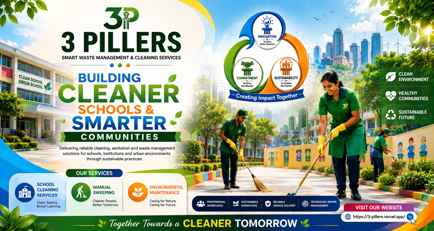 3 PILLARS professional cleaning staff maintaining a clean and welcoming property